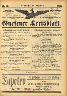 Gnesener Kreisblatt 1906.11.22 Nr93