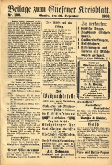 Beilage zum Gnesener Kreisblatt 1906.12.16 Nr100