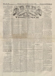 Zgoda : organ Związku Narodowego Polskiego w Stanach Zjednoczonych Północnej Ameryki. 1882.02.08 R.1 No.12