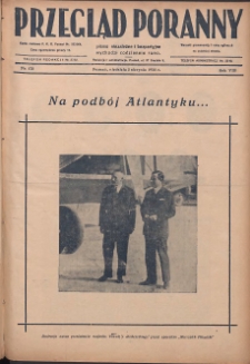 Przegląd Poranny: pismo niezależne i bezpartyjne 1928.08.05 R.8 Nr178