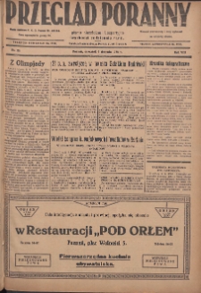 Przegląd Poranny: pismo niezależne i bezpartyjne 1928.08.09 R.8 Nr181