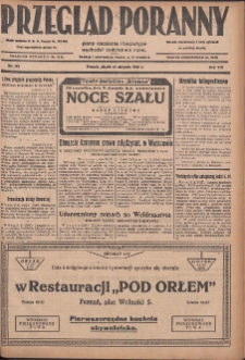 Przegląd Poranny: pismo niezależne i bezpartyjne 1928.08.10 R.8 Nr182
