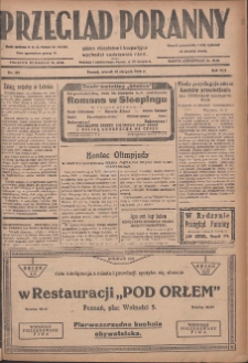 Przegląd Poranny: pismo niezależne i bezpartyjne 1928.08.14 R.8 Nr185