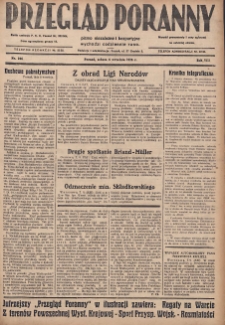 Przegląd Poranny: pismo niezależne i bezpartyjne 1928.09.08 R.8 Nr206