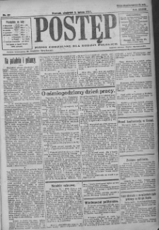 Postęp: pismo codzienne dla rodzin polskich 1922.02.02 R.33 Nr27