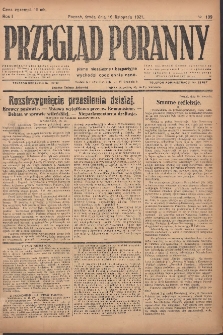 Przegląd Poranny: pismo niezależne i bezpartyjne 1921.11.16 R.1 Nr199