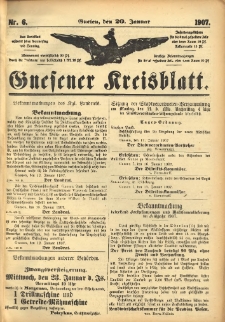Gnesener Kreisblatt 1907.01.20 Nr6