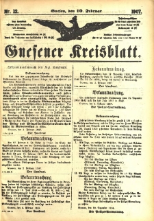 Gnesener Kreisblatt 1907.02.10 Nr12