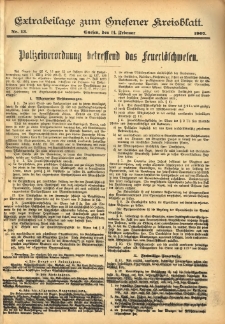 Extrabeilage zum Gnesener Kreisblatt 1907.02.14 Nr13
