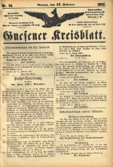 Gnesener Kreisblatt 1907.02.17 Nr14