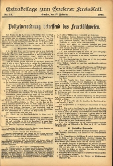 Extrabeilage zum Gnesener Kreisblatt 1907.02.17 Nr14
