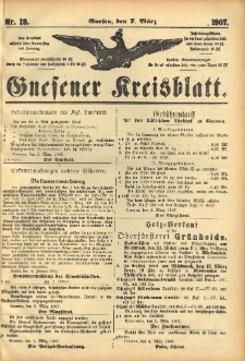 Gnesener Kreisblatt 1907.03.07 Nr19