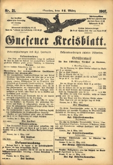 Gnesener Kreisblatt 1907.03.14 Nr21