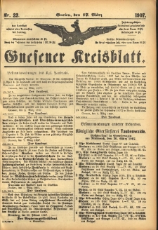 Gnesener Kreisblatt 1907.03.17 Nr22