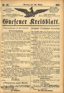 Gnesener Kreisblatt 1907.03.21 Nr23
