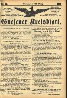 Gnesener Kreisblatt 1907.03.31 Nr26
