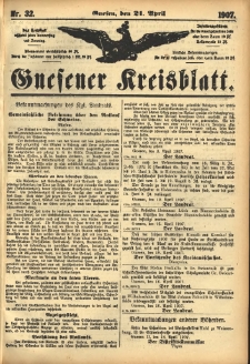 Gnesener Kreisblatt 1907.04.21 Nr32