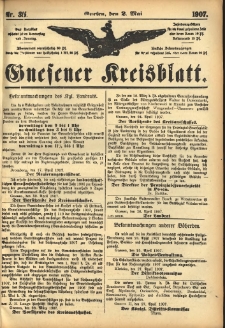 Gnesener Kreisblatt 1907.05.02 Nr35
