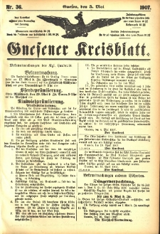 Gnesener Kreisblatt 1907.05.05 Nr36