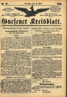 Gnesener Kreisblatt 1907.05.09 Nr37