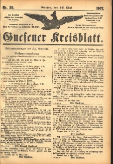 Gnesener Kreisblatt 1907.05.16 Nr39