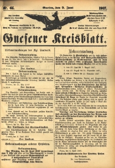 Gnesener Kreisblatt 1907.06.09 Nr46