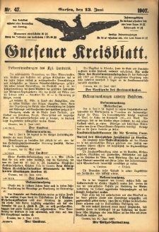 Gnesener Kreisblatt 1907.06.13 Nr47