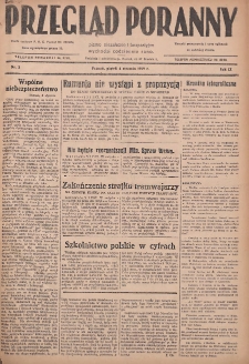 Przegląd Poranny: pismo niezależne i bezpartyjne 1929.01.04 R.9 Nr3