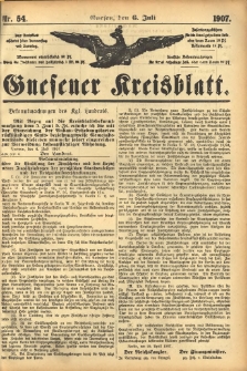 Gnesener Kreisblatt 1907.07.06 Nr54