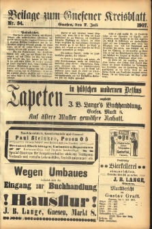 Beilage zum Gnesener Kreisblatt 1907.07.07 Nr54