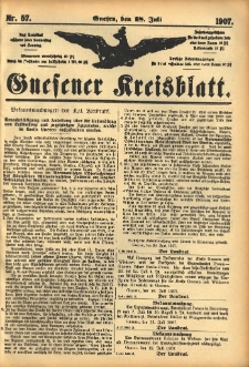Gnesener Kreisblatt 1907.07.18 Nr57