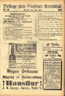 Beilage zum Gnesener Kreisblatt 1907.07.18 Nr57