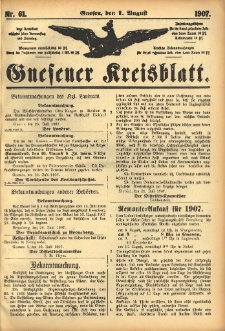 Gnesener Kreisblatt 1907.08.01 Nr61