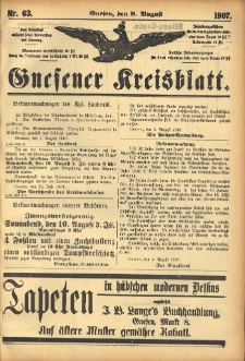 Gnesener Kreisblatt 1907.08.08 Nr63