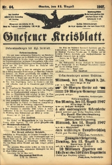 Gnesener Kreisblatt 1907.08.11 Nr64