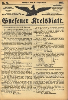 Gnesener Kreisblatt 1907.09.08 Nr72