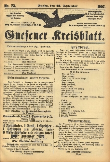 Gnesener Kreisblatt 1907.09.12 Nr73