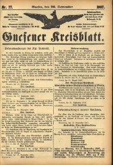 Gnesener Kreisblatt 1907.09.26 Nr77