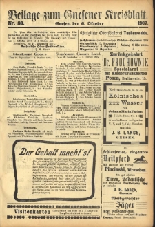 Beilage zum Gnesener Kreisblatt 1907.10.06 Nr80