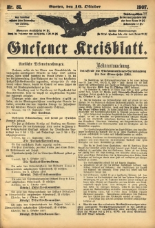 Gnesener Kreisblatt 1907.10.10 Nr81