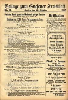 Beilage zum Gnesener Kreisblatt 1907.10.10 Nr81
