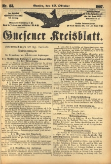 Gnesener Kreisblatt 1907.10.17 Nr83