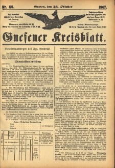 Gnesener Kreisblatt 1907.10.25 Nr85