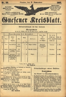 Gnesener Kreisblatt 1907.11.07 Nr89