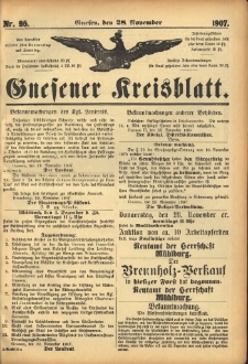 Gnesener Kreisblatt 1907.11.28 Nr95