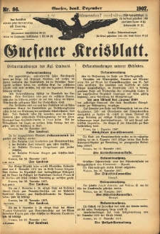 Gnesener Kreisblatt 1907.12.01 Nr96