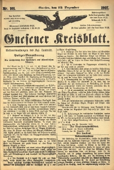 Gnesener Kreisblatt 1907.12.19 Nr101