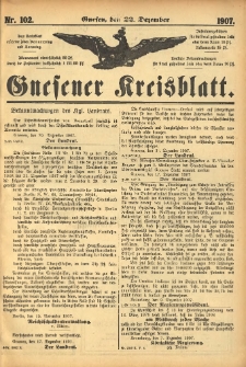 Gnesener Kreisblatt 1907.12.22 Nr102