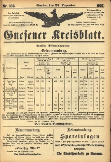 Gnesener Kreisblatt 1907.12.29 Nr104