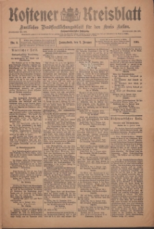 Kostener Kreisblatt: amtliches Veröffentlichungsblatt für den Kreis Kosten 1911.01.07 Jg.46 Nr3